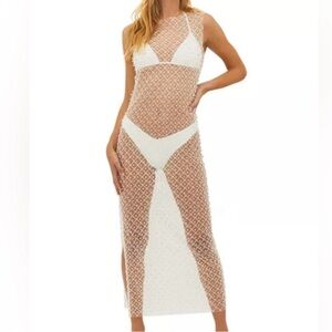 Beach Riot Beaded Sheer Swim Cover-Up